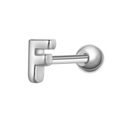 Glanzstücke München Piercing Litera F ze srebra próby 925 w kolorze srebrnym Kolczyki 1 ct Damski. Szare kolczyki Glanzstücke München, srebrne. Za 110.49 zł.