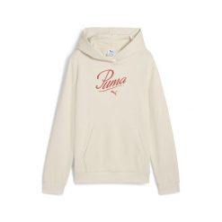 Młodzieżowa bluza z kapturem Essentials Script PUMA Alpine Snow White. Biała bluzy z kapturem Puma, m, bez wzorów, prążkowane, z kapturem, do biegania. Za 197.50 zł.