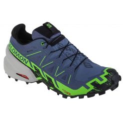 Buty do biegania Salomon Speedcross 6 Gtx 473019 niebieskie. Niebieskie buty do biegania bez wzorów, z gore-texu, bez zapięcia, do biegania, salomon speedcross, gore-tex. Za 991.25 zł.