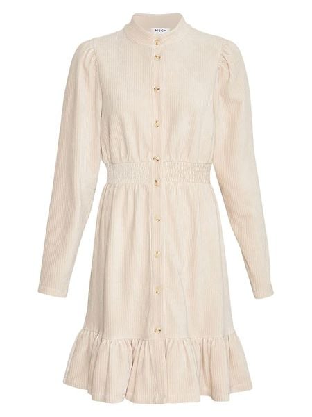 MOSS COPENHAGEN Sukienka "Floriana" w kolorze kremowym rozmiar: S/M. Brązowe sukienki Moss Copenhagen, m, bez wzorów, bez kołnierzyka, bez ramiączek, midi. Za 237.73 zł.