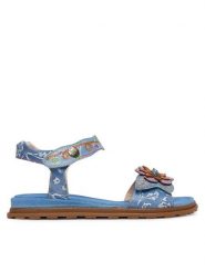 Laura Vita Sandały Brownieo 02 Niebieski. Niebieskie sandały LAURA VITA, bez wzorów, ze skóry, bez obcasa, na płaskiej podeszwie, bez zapięcia. Za 379.99 zł.