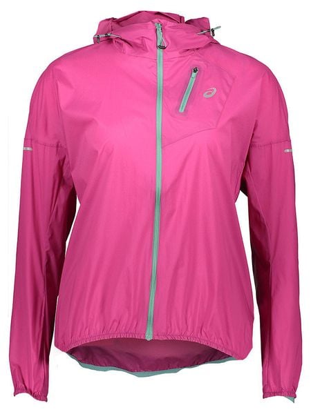 Asics Kurtka "Fujitrail" w kolorze różowym do biegania rozmiar: M. Różowe kurtki do biegania ASICS, m, bez wzorów, z materiału, bez kaptura, do biegania. Za 406.45 zł.