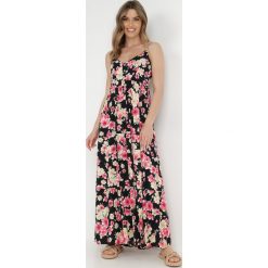 Czarna Sukienka Damaia. Czarne sukienki Born2be, m, bez wzorów, z wiskozy, bez kołnierzyka, bez ramiączek, maxi, dopasowane. Za 129.99 zł.
