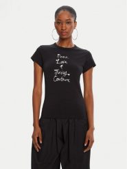 Juicy Couture T-Shirt JCNCT225458 Czarny Regular Fit. Czarne t-shirty Juicy Couture, m, bez wzorów, z bawełny, bez kołnierzyka, bez ramiączek. Za 179.99 zł.