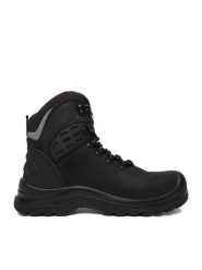 Hunter Półbuty HUNTER-SS-08 W Czarny. Czarne botki Hunter, bez wzorów, z nubiku, bez obcasa, na płaskiej podeszwie, bez zapięcia. Za 349.99 zł.