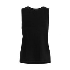 Damski tank top Kari Traa Ava. Czarne topy Kari Traa, bez wzorów, bez kołnierzyka, bez ramiączek. Za 254.50 zł.