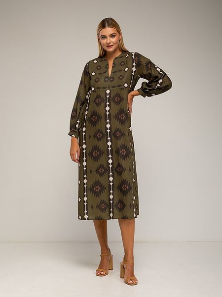 Tantra Sukienka w kolorze khaki rozmiar: XL. Brązowe sukienki Tantra, na co dzień, xl, bez wzorów, bez kołnierzyka, bez ramiączek, midi, proste. Za 208.99 zł.