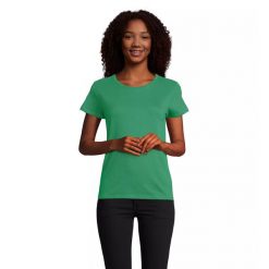 Dopasowana koszulka T-shirt z jerseyu dla kobiet Sol's Pioneer. Zielone t-shirty SOL'S, s, bez wzorów, z jersey, bez kołnierzyka, bez ramiączek. Za 30.50 zł.