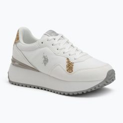 Buty damskie U.S. Polo Assn. BAYLE003C. Białe buty treningowe U.S. Polo Assn., bez wzorów, z gumy, bez zapięcia, trekkingowe. Za 289.99 zł.