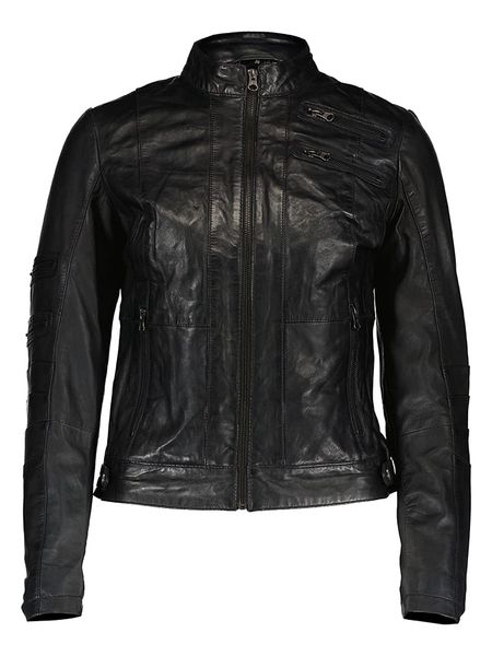 7eleven Skórzana kurtka "Tilla" w kolorze czarnym rozmiar: 38. Czarne kurtki 7eleven, bez wzorów, ze skóry, bez kaptura. Za 350.56 zł.