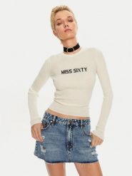 Miss Sixty Bluzka 6L3RJ7291000 Écru Regular Fit. Bluzki Miss Sixty, l, bez wzorów, z wełny, bez kołnierzyka, bez ramiączek. Za 269.99 zł.