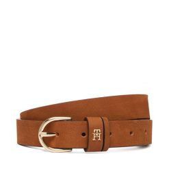 Pasek Damski Tommy Hilfiger. Brązowe paski Tommy Hilfiger, bez wzorów, z nubiku. Za 209.99 zł.