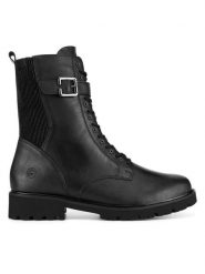 Remonte Botki D8664-00 Czarny. Czarne botki Remonte, bez wzorów, bez obcasa, na płaskiej podeszwie, bez zapięcia. Za 399.00 zł.