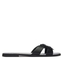 Klapki LOVE MOSCHINO. Czarne klapki Love Moschino, bez wzorów, bez obcasa, bez zapięcia. Za 809.99 zł.