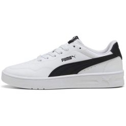 Buty sportowe damskie Puma Court Lally. Białe buty sportowe lifestyle Puma, bez wzorów, z syntetyku, bez zapięcia, na fitness i siłownię. Za 290.00 zł.