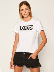 Vans T-Shirt Wm Flying V Crew Tee VN0A3UP4 Biały Regular Fit. Białe t-shirty Vans, s, bez wzorów, z bawełny, bez kołnierzyka, bez ramiączek. Za 79.99 zł.