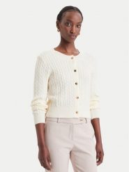 Fracomina Kardigan FY26WT8037K45801 Kremowy Regular Fit. Białe swetry Fracomina, l, bez wzorów, z syntetyku, bez ramiączek. Za 259.99 zł.