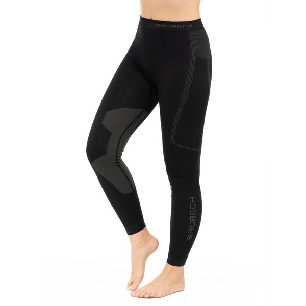 Legginsy termoaktywne Damskie Brubeck DRY. Czarne legginsy Brubeck, bez wzorów, z elastanu, sportowe. Za 129.99 zł.