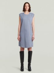 G-Star Sukienka w kolorze błękitnym rozmiar: M. Niebieskie sukienki G-Star, na co dzień, m, bez wzorów, z bawełny, retro, bez kołnierzyka, bez ramiączek, midi, proste. Za 156.61 zł.