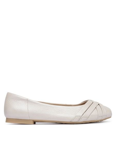 Caprice Baleriny 9-22102-46 Écru. Białe baleriny Caprice, bez wzorów, ze skóry, bez obcasa, bez zapięcia. Za 265.99 zł.