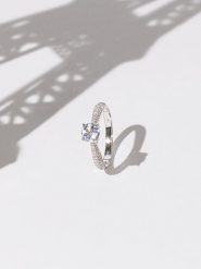 CARATELLI Złoty pierścionek "Tawo" z diamentami rozmiar: 54. Szare pierścionki CARATELLI, z diamentem, złote. Za 1,870.99 zł.