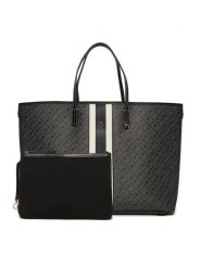 Tommy Hilfiger Torebka Th Monoplay Le Maxi Tote AW0AW17697 Czarny. Czarne shopper bag Tommy Hilfiger, bez wzorów, ze skóry, bez dodatków. Za 799.99 zł.