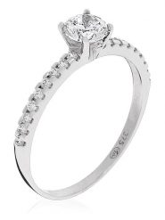 OR ÉCLAT Złoty pierścionek "Destinée" z cyrkoniami rozmiar: 56. Szare pierścionki Or Éclat, z cyrkonią, złote. Za 1,087.99 zł.