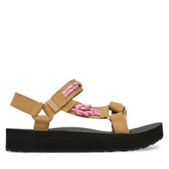 Sandały Teva. Brązowe sandały Teva, bez wzorów, bez obcasa, na płaskiej podeszwie, bez zapięcia. Za 339.99 zł.