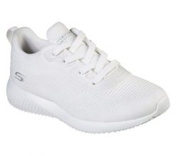 Buty do chodzenia damskie Skechers Sneaker. Białe buty treningowe Skechers, na lato, bez wzorów, z gumy, bez zapięcia, trekkingowe. Za 169.00 zł.