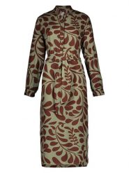 Miss goodlife Sukienka "Ornaments" w kolorze oliwkowo-ciemnobrązowym rozmiar: XL. Brązowe sukienki miss goodlife, na co dzień, xl, bez wzorów, z tkaniny, bez kołnierzyka, bez ramiączek, midi, proste. Za 244.80 zł.