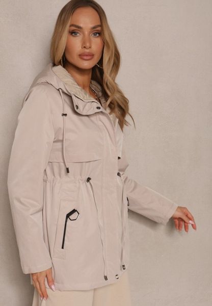 Beżowa Dwustronna Kurtka o Fasonie Parki Tarisen. Brązowe kurtki Renee, l, bez wzorów, z jeansu, eleganckie, bez kaptura. Za 199.99 zł.