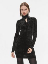 Patrizia Pepe Sukienka koktajlowa 2A2613/J050-K103 Czarny Slim Fit. Czarne sukienki Patrizia Pepe, bez wzorów, z syntetyku, wizytowe, bez kołnierzyka, bez ramiączek. Za 619.99 zł.