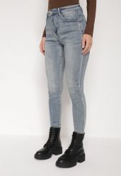 Niebieskie Jeansy Skinny z Bawełną z Regularnym Stanem Tevalka. Niebieskie jeansy Born2be, m, bez wzorów, z bawełny. Za 99.99 zł.