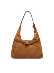 Guess Torebka Ella HWSG97 54010 Brązowy. Brązowe torebki klasyczne Guess, z aplikacjami, z materiału, bez dodatków. Za 634.99 zł.