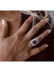 Les Petites Précieuses Pozłacany pierścionek z kamieniami szlachetnymi rozmiar: 50. Różowe pierścionki Les Petites Précieuses, z ametystem, pozłacane. Za 448.99 zł.