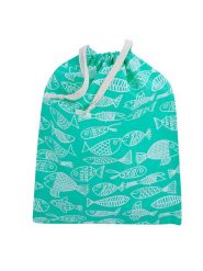Overbeck and Friends Worek "Crazy Fish" w kolorze zielonym do przechowywania - 27 x 37 cm rozmiar: onesize. Zielone shopper bag Overbeck and Friends, bez wzorów, z bawełny, bez dodatków. Za 24.17 zł.