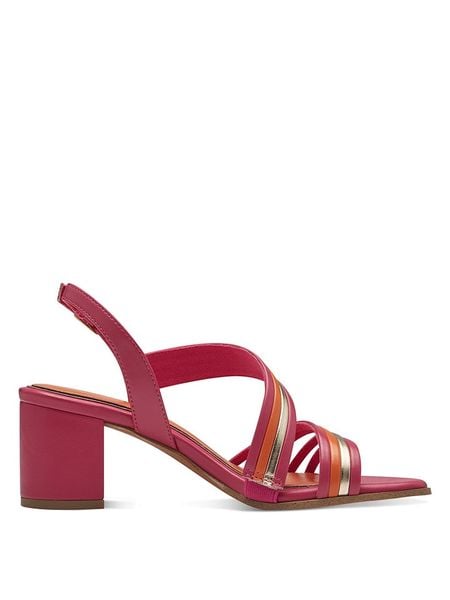 Marco Tozzi Sandały w kolorze różowym ze wzorem na obcasie rozmiar: 39. Różowe sandały Marco Tozzi, bez wzorów, z otwartym noskiem, bez obcasa, na koturnie, bez zapięcia. Za 100.75 zł.