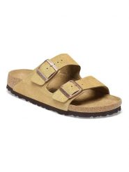 Birkenstock Skórzane klapki "Arizona" w kolorze beżowym rozmiar: 37. Brązowe klapki Birkenstock, bez wzorów, ze skóry, klasyczne, z otwartym noskiem, bez obcasa, bez zapięcia. Za 379.44 zł.
