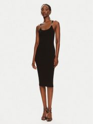 MICHAEL Michael Kors Sukienka dzianinowa MT482IL33D Czarny Slim Fit. Czarne sukienki MICHAEL Michael Kors, l, bez wzorów, z dzianiny, bez kołnierzyka, bez ramiączek. Za 929.99 zł.