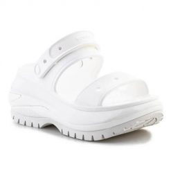 Buty do chodzenia unisex Crocs Classic Mega Crush. Białe buty trekkingowe Crocs, z materiału, bez zapięcia. Za 398.00 zł.