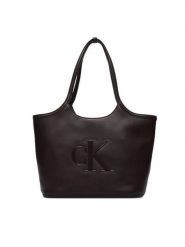 Calvin Klein Torebka Bold Ck Shopper LV04F3562G Bordowy. Czerwone shopper bag Calvin Klein, bez wzorów, ze skóry, bez dodatków. Za 529.99 zł.