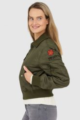 KENZO Zielona kurtka bomberka damska boke flower. Zielone kurtki Kenzo, l, bez wzorów, bez kaptura. W wyprzedaży za 1,999.99 zł.