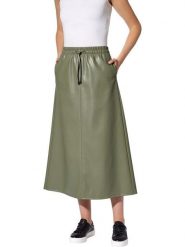 Heine Spódnica w kolorze khaki ze skóry syntetycznej rozmiar: 38. Brązowe spódnice Heine, na co dzień, bez wzorów, ze skóry, midi, proste. Za 138.87 zł.