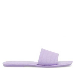 Klapki JENNY. Fioletowe klapki Jenny, bez wzorów, bez obcasa, bez zapięcia. Za 39.99 zł.