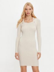 Marciano Guess Sukienka dzianinowa 4BGK01 5613Z Écru Slim Fit. Sukienki Marciano Guess, z aplikacjami, z dzianiny, bez kołnierzyka, bez ramiączek. Za 289.99 zł.