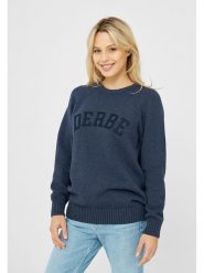 Derbe Sweter w kolorze granatowym rozmiar: XL. Niebieskie swetry Derbe, xl, bez wzorów, z bawełny, bez ramiączek. Za 189.29 zł.
