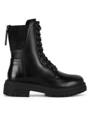 Sergio Bardi Botki RST-E1057-03SB Czarny. Czarne botki Sergio Bardi, bez wzorów, ze skóry, bez obcasa, na płaskiej podeszwie, bez zapięcia. Za 369.99 zł.