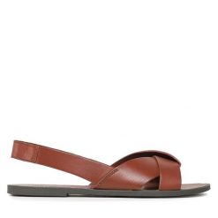Sandały Vagabond Shoemakers. Brązowe sandały Vagabond Shoemakers, bez wzorów, bez obcasa, na płaskiej podeszwie, bez zapięcia. Za 429.99 zł.