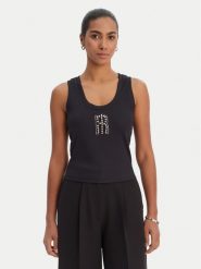 Fracomina Top FP26ST2003J42701 Czarny Slim Fit. Czarne topy Fracomina, xl, bez wzorów, z syntetyku, bez kołnierzyka, bez ramiączek. Za 219.99 zł.