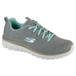 Buty Skechers Twisted Fortune 12614-GYMN szare. Szare buty treningowe bez wzorów, z dzianiny, bez zapięcia, na fitness i siłownię. Za 360.01 zł.